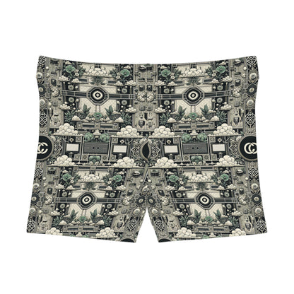 Cyber Garden Party Tech Garden Extravaganza Women's Shorts - 8404 Design-54