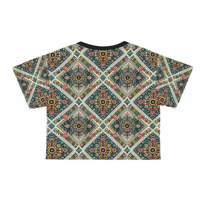 Cultural Fusion Tech Blend of Cultural Heritage With Tech-Inspired Elements Crop Tee - 8404 Design-64