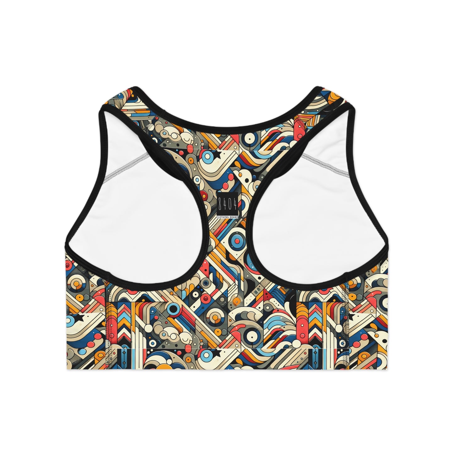 Abstract Graphic Art Modern Artistic Expression Sports Bra - 8404 Design-62