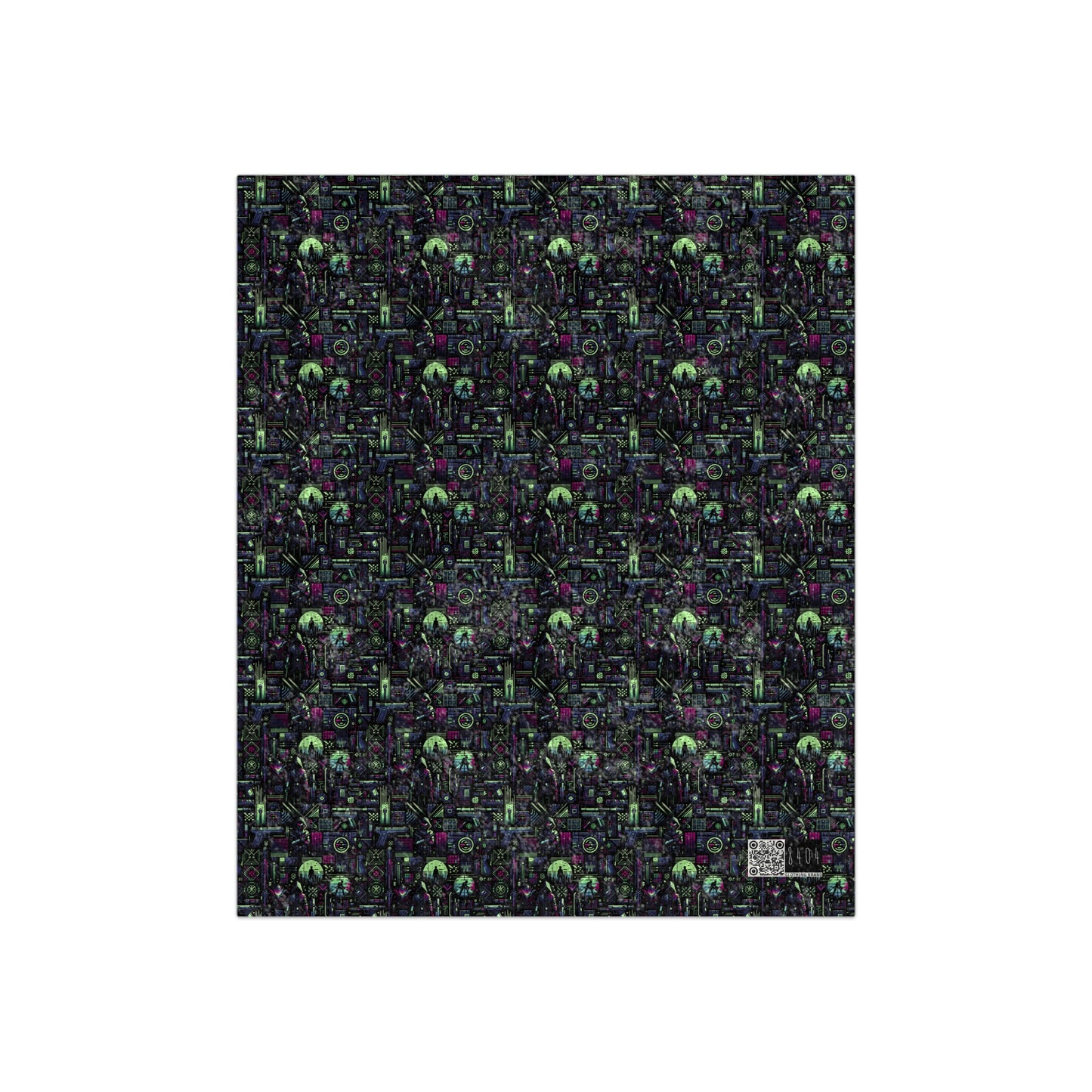 Tech Noir Futuristic Cyberpunk Crushed Velvet Blanket - 8404 Design-63