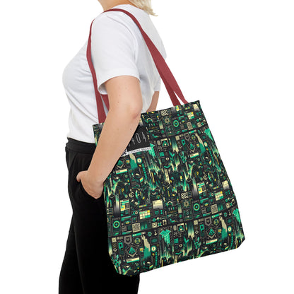 Digital Dystopia Tech Noir Tote Bag - 8404 Design-63