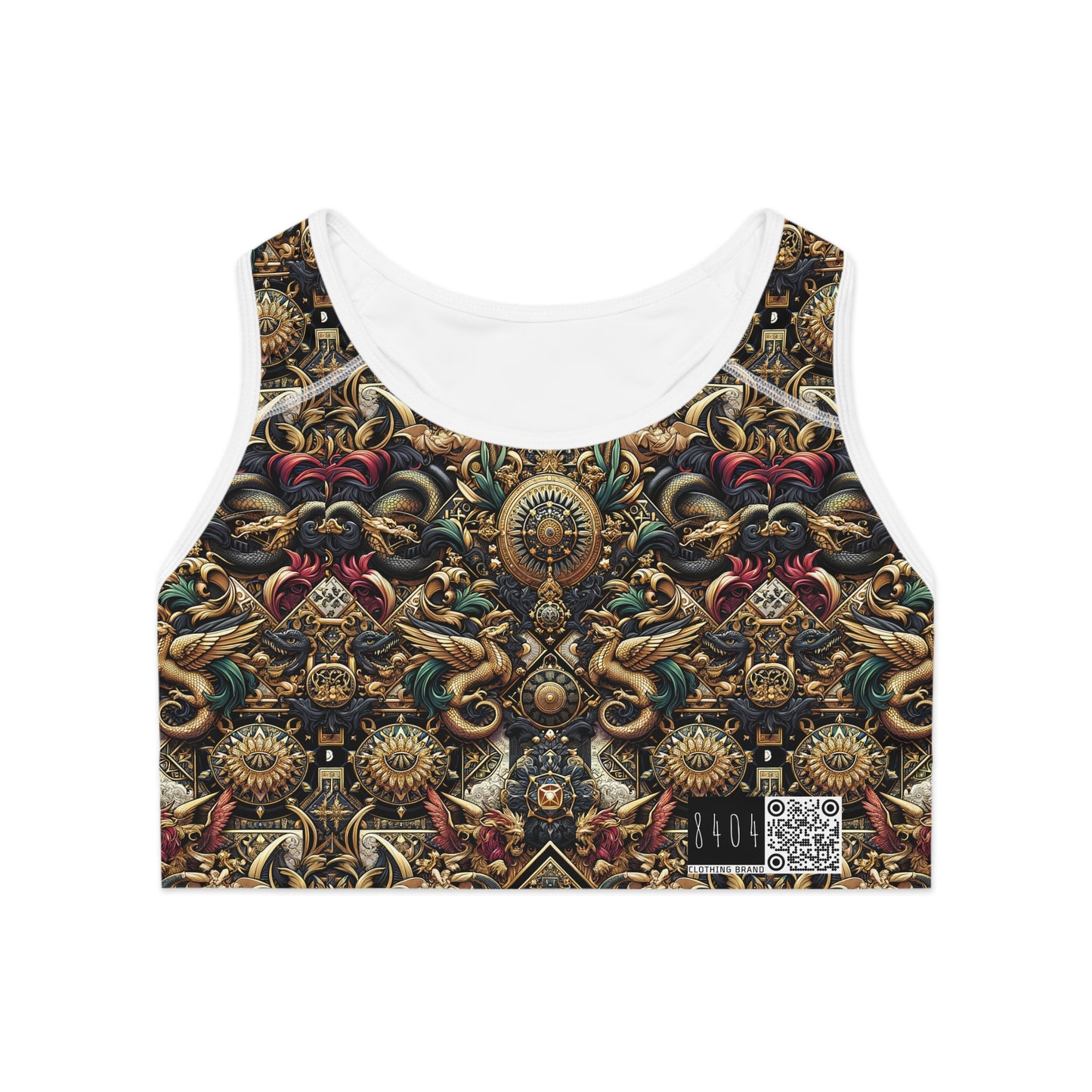 Digital Renaissance Luxurious Streetwear Inspired By Classical Art With a Modern Twist Sports Bra - 8404 Design-76