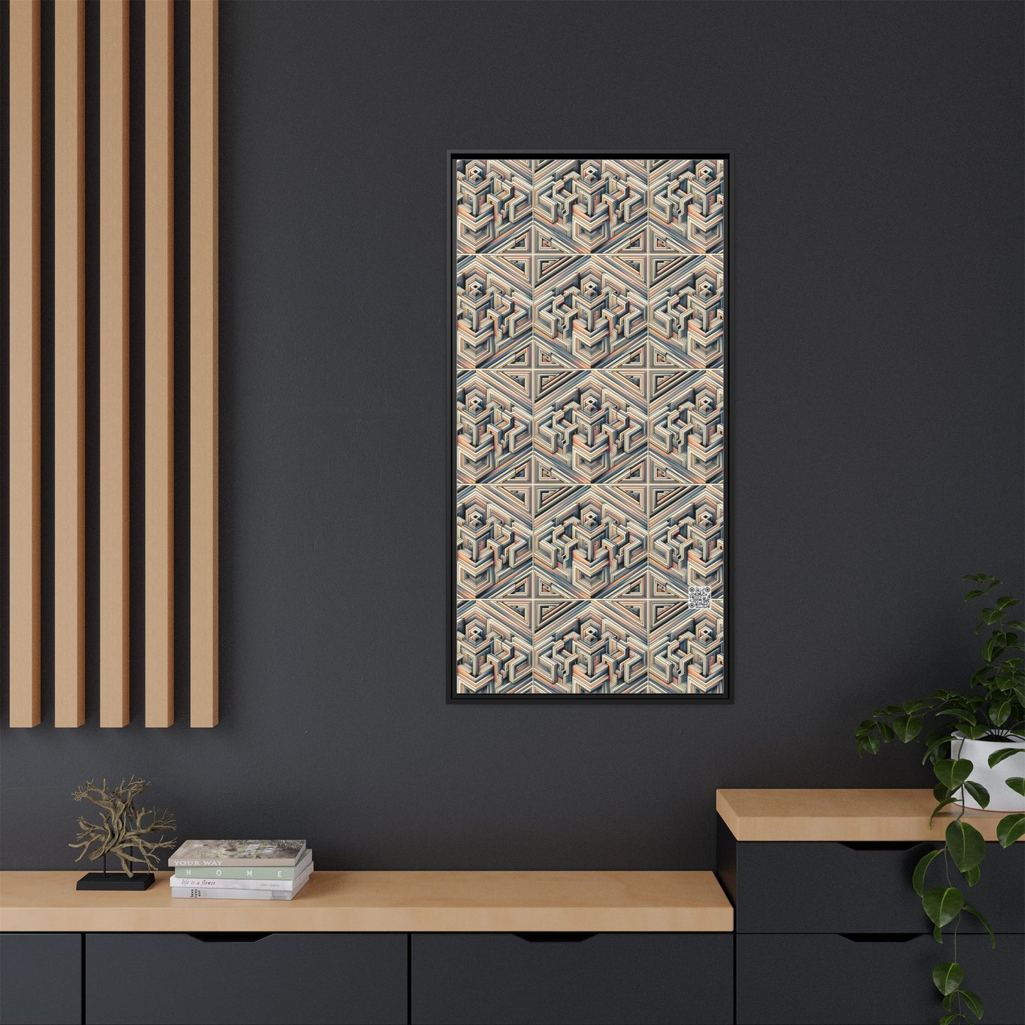 Tech Illusion Graphics Futuristic Artistry Matte Canvas, Framed (multi-color) - 8404 Design-52 B