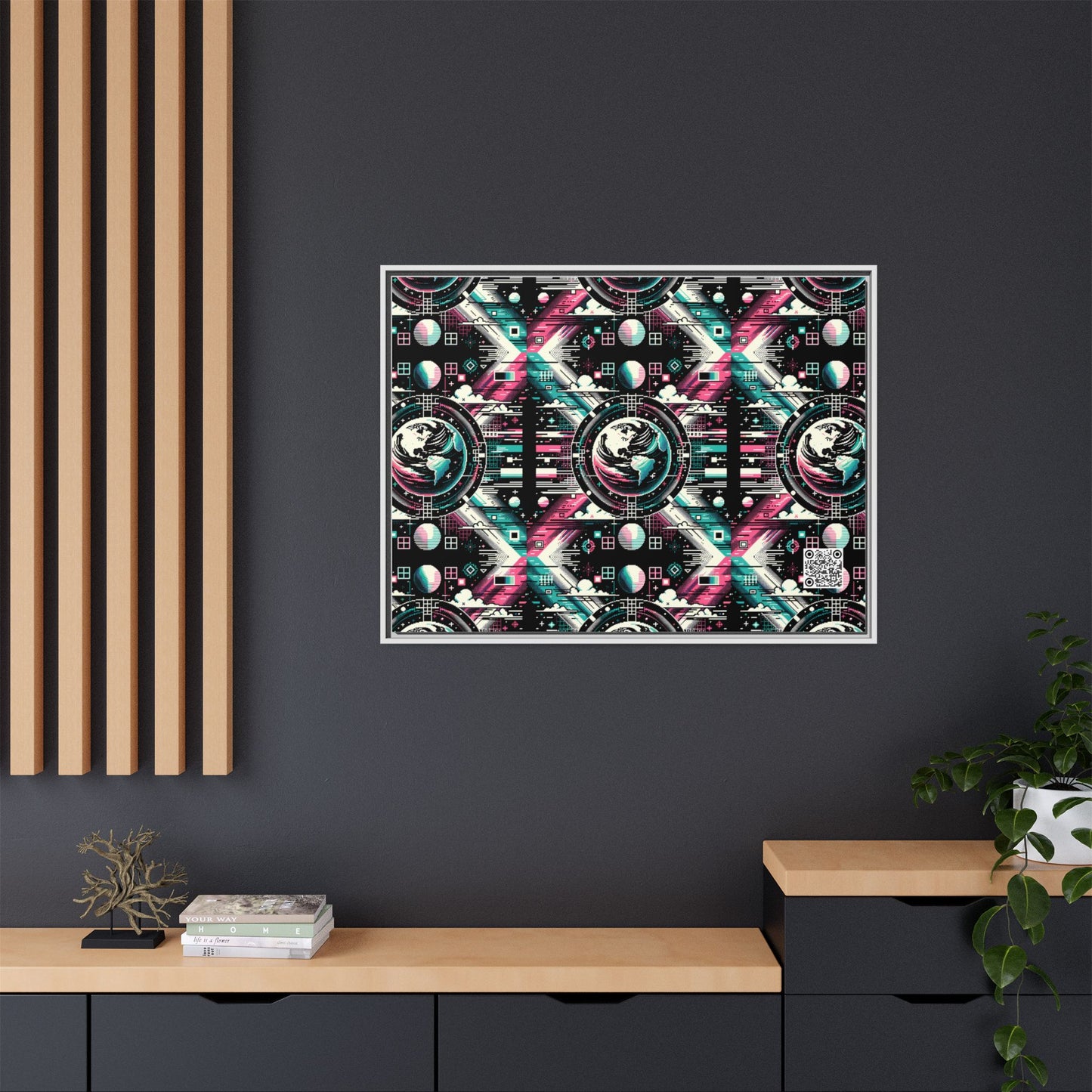 Digital Artistry Digital-native Streetwear Matte Canvas, Framed (multi-color) - 8404 Design-62 A