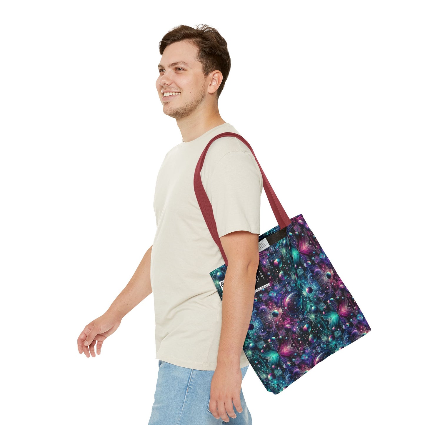 Galactic Hues Tech-Forward Cosmic Fusion Tote Bag - 8404 Design-59