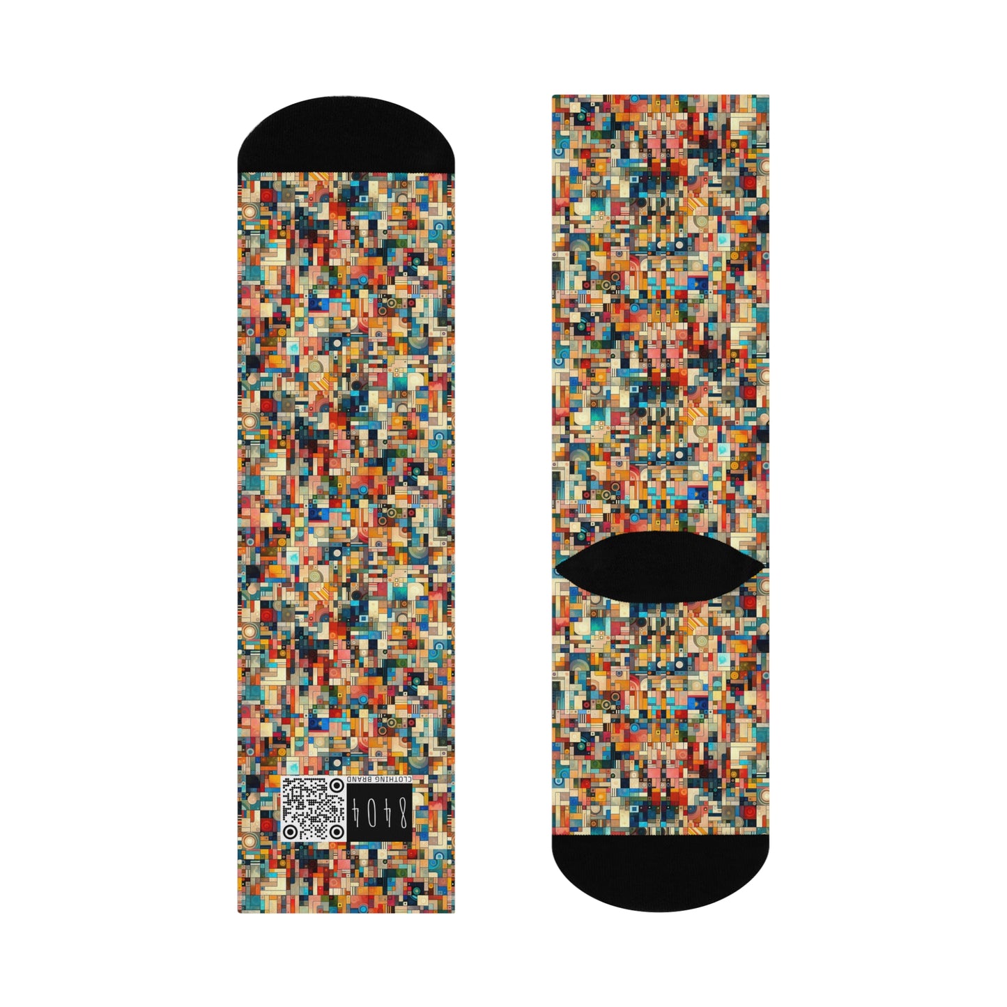 Digital Artistic Expression Artistic Streetwear Cushioned Crew Socks - 8404 Design-46