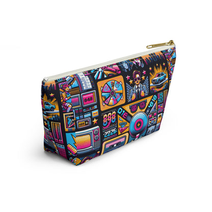 Digital Pop Culture Mashup Maximalist Pop Accessory Pouch W T-bottom - 8404 Design-52