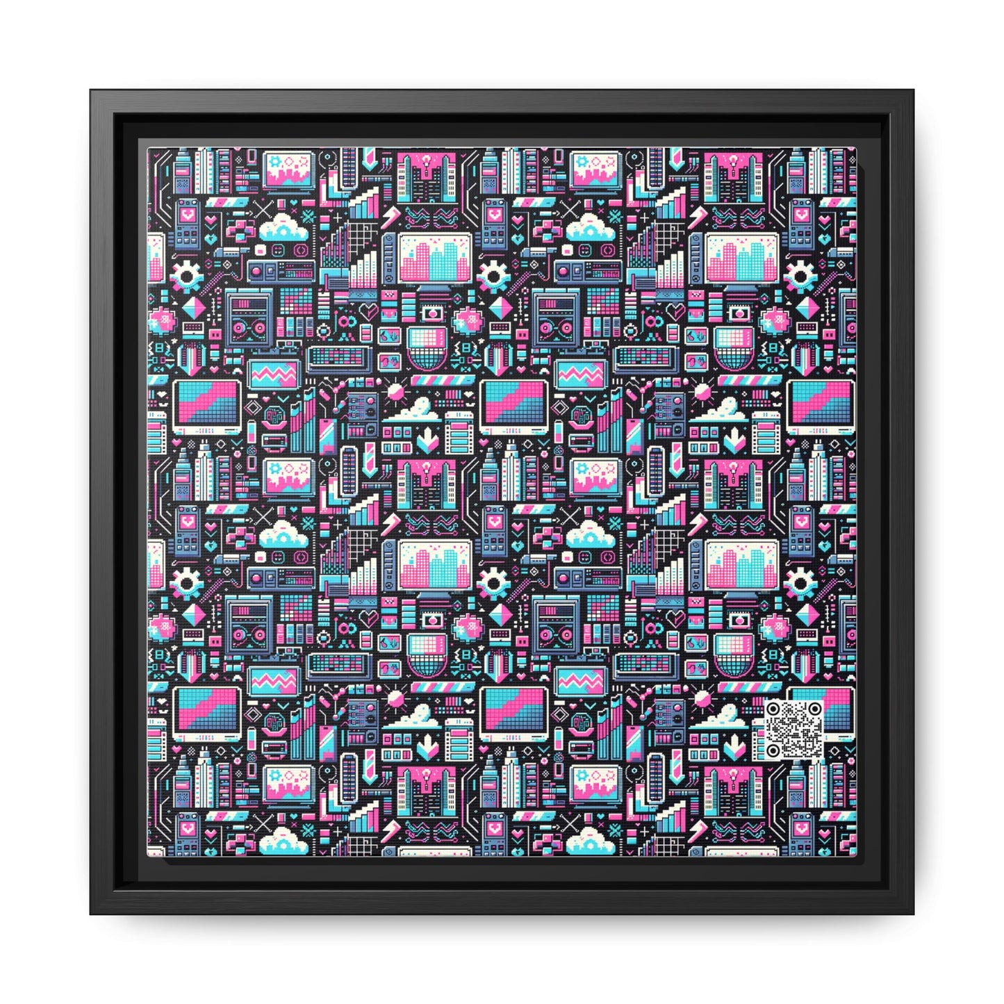 Digital Rebellion Youthful Streetwear with a Rebellious Digital Twist Matte Canvas, Framed (multi-color) - 8404 Design-71 B