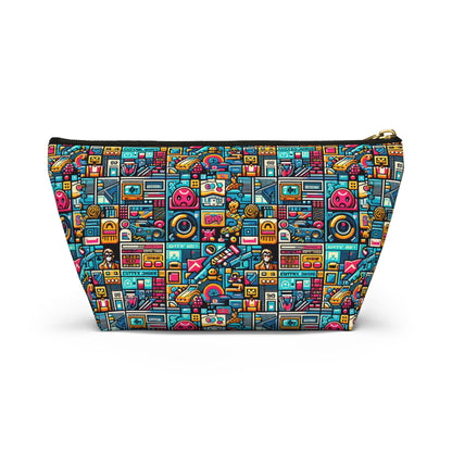 Digital Pop Culture Mashup Maximalist Pop Accessory Pouch W T-bottom - 8404 Design-47