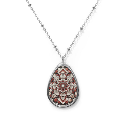 Neo Jomon Sculptural Aesthetics Artisanal Streetwear Oval Necklace - 8404 Design-55