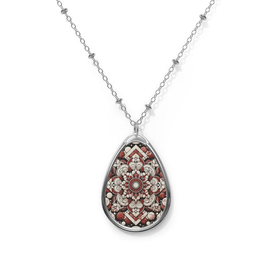 Neo Jomon Sculptural Aesthetics Artisanal Streetwear Oval Necklace - 8404 Design-55