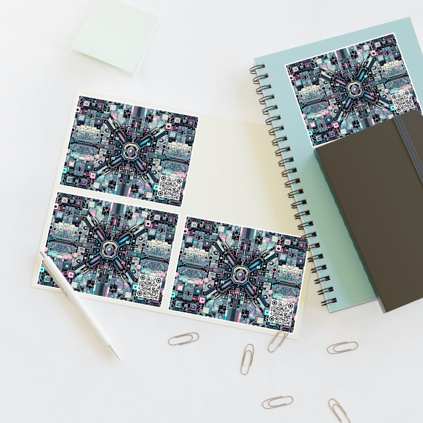 Digital Renaissance Tech-Forward Maximalism Sticker Sheets - 8404 Design-44