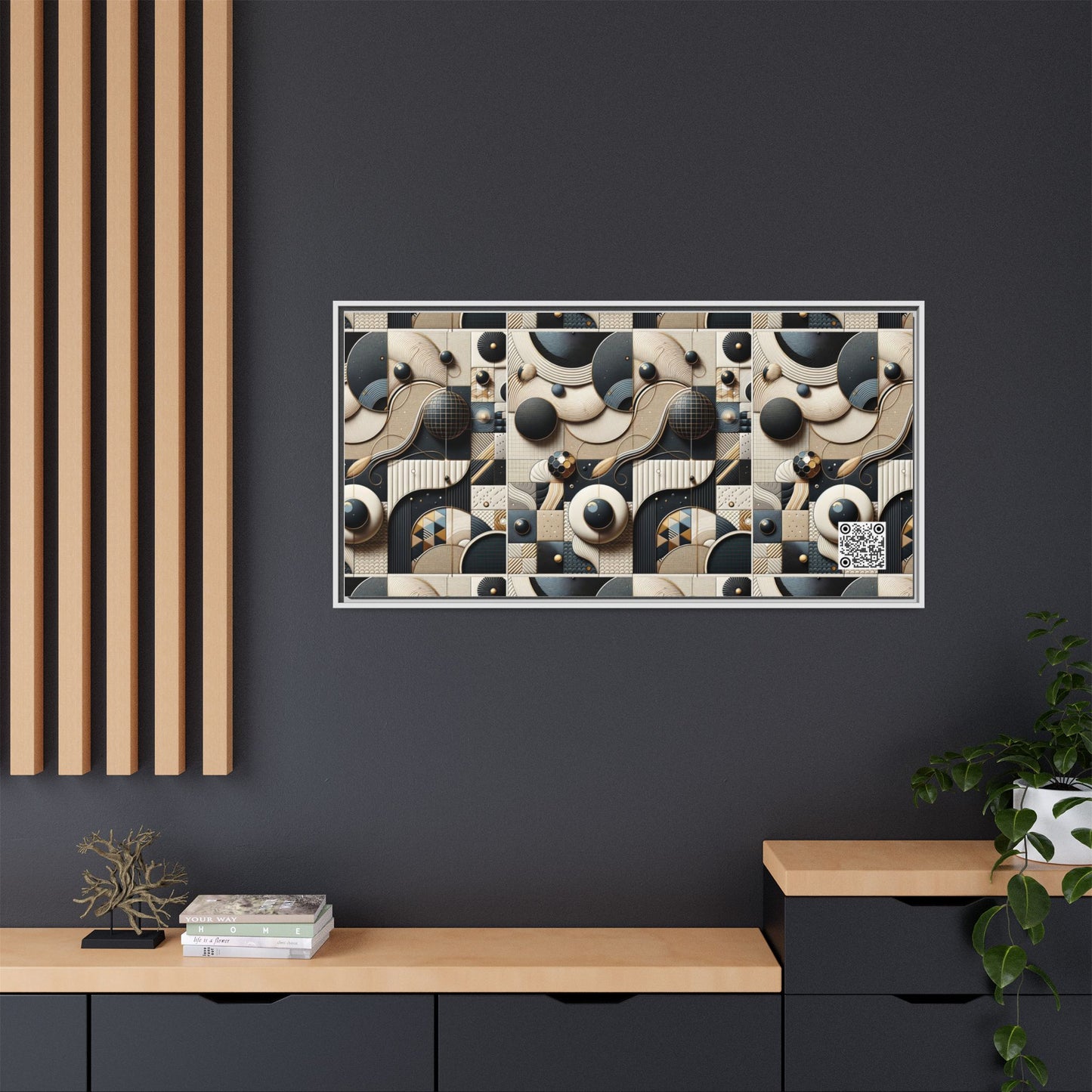 Tech-forward Luxe Streetwear Tech Luxe Fusion Matte Canvas, Framed (multi-color) - 8404 Design-71 B