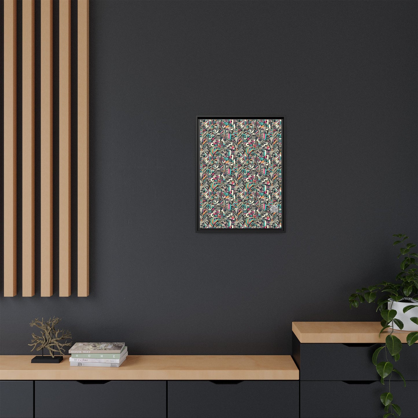 Digital Street Art Urban Street Style Matte Canvas, Framed (multi-color) - 8404 Design-74 A