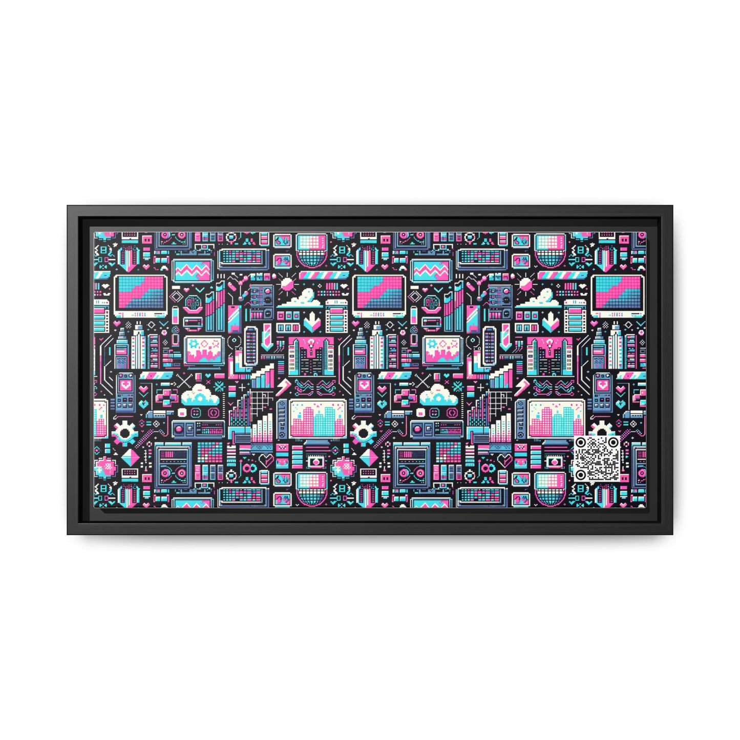 Digital Rebellion Youthful Streetwear with a Rebellious Digital Twist Matte Canvas, Framed (multi-color) - 8404 Design-71 B