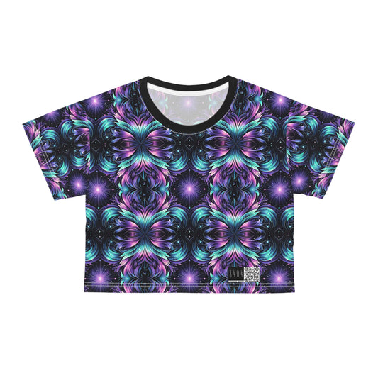 Iridescent Dream Futuristic Tech Crop Tee - 8404 Design-60