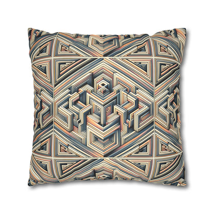 Tech Illusion Graphics Futuristic Artistry Faux Suede Square Pillowcase - 8404 Design-52