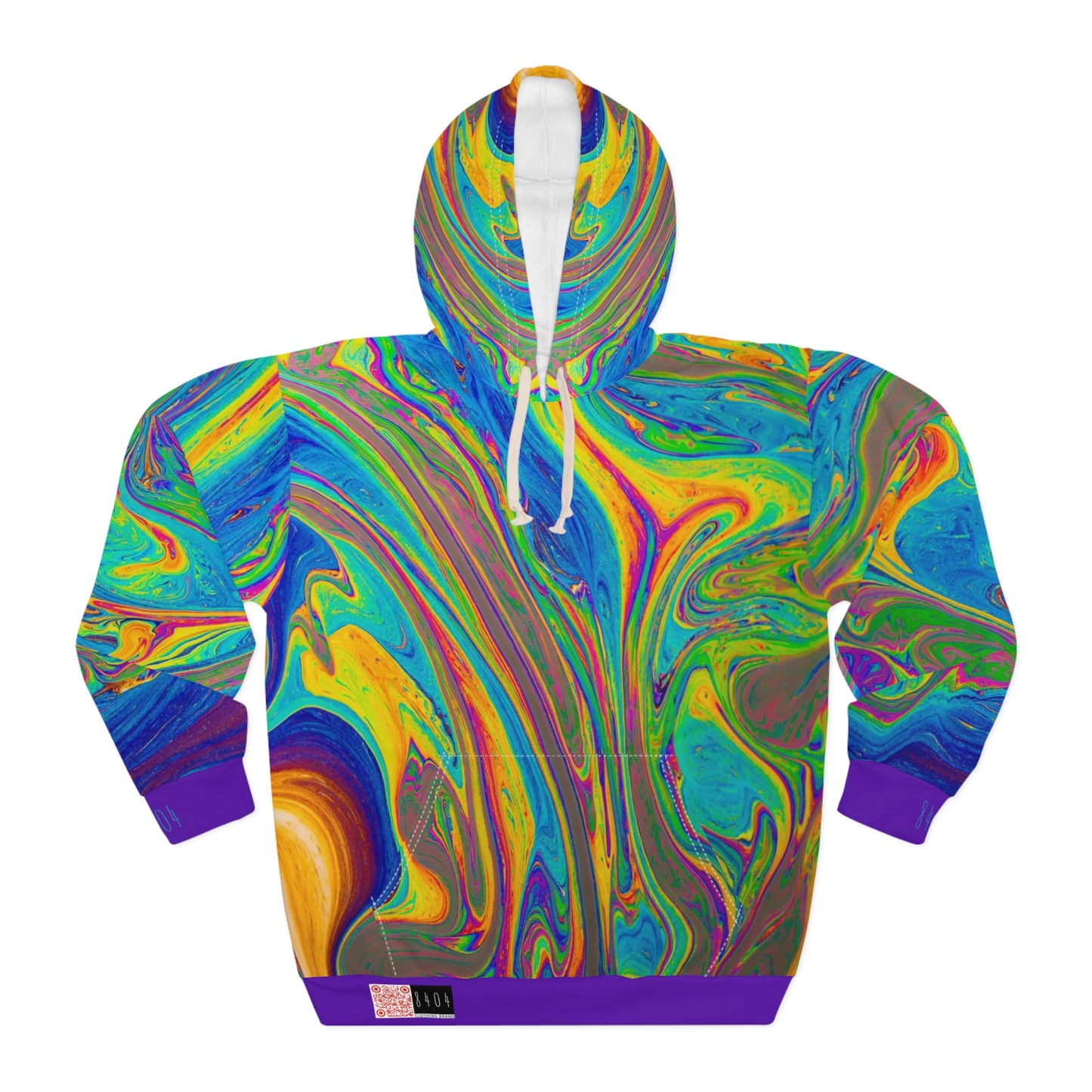 8404's Unisex Adult "Flowing Colors in Purple" Fashion Pullover Hoodie