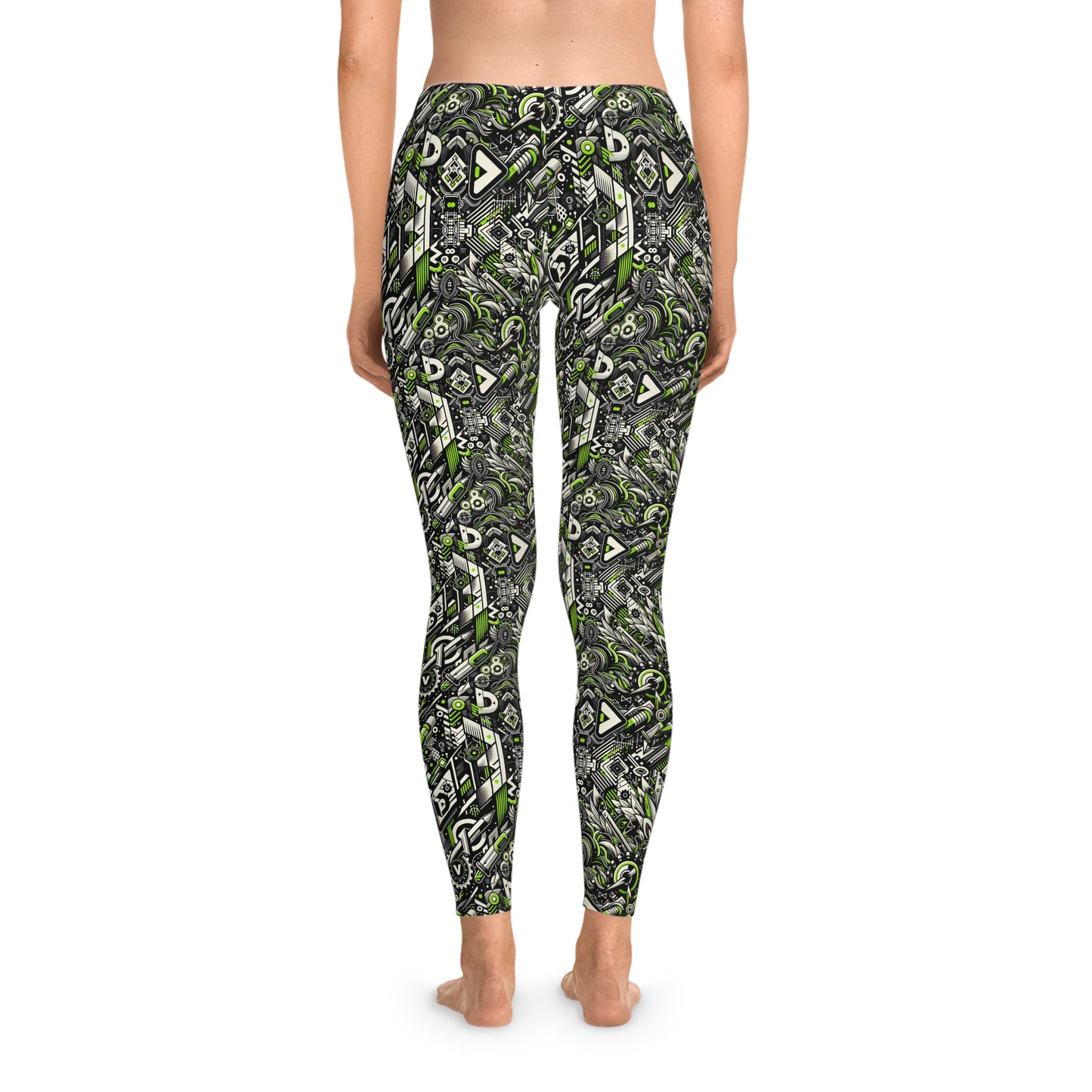 Graffiti Tech Fusion Bold Streetwear Fusion Stretch Leggings - 8404 Design-59