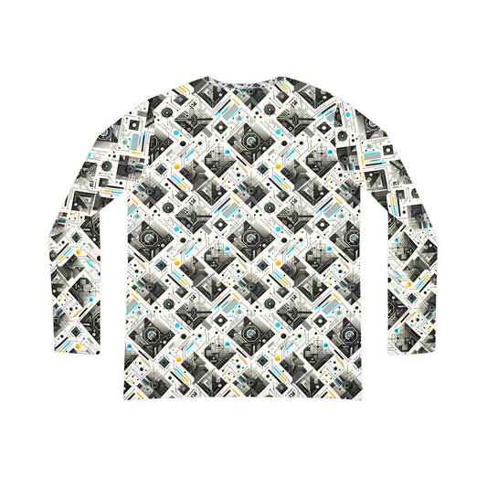 Tech Minimalism Minimalist Tech Women's Long Sleeve V-Neck Shirt - 8404 Design-47