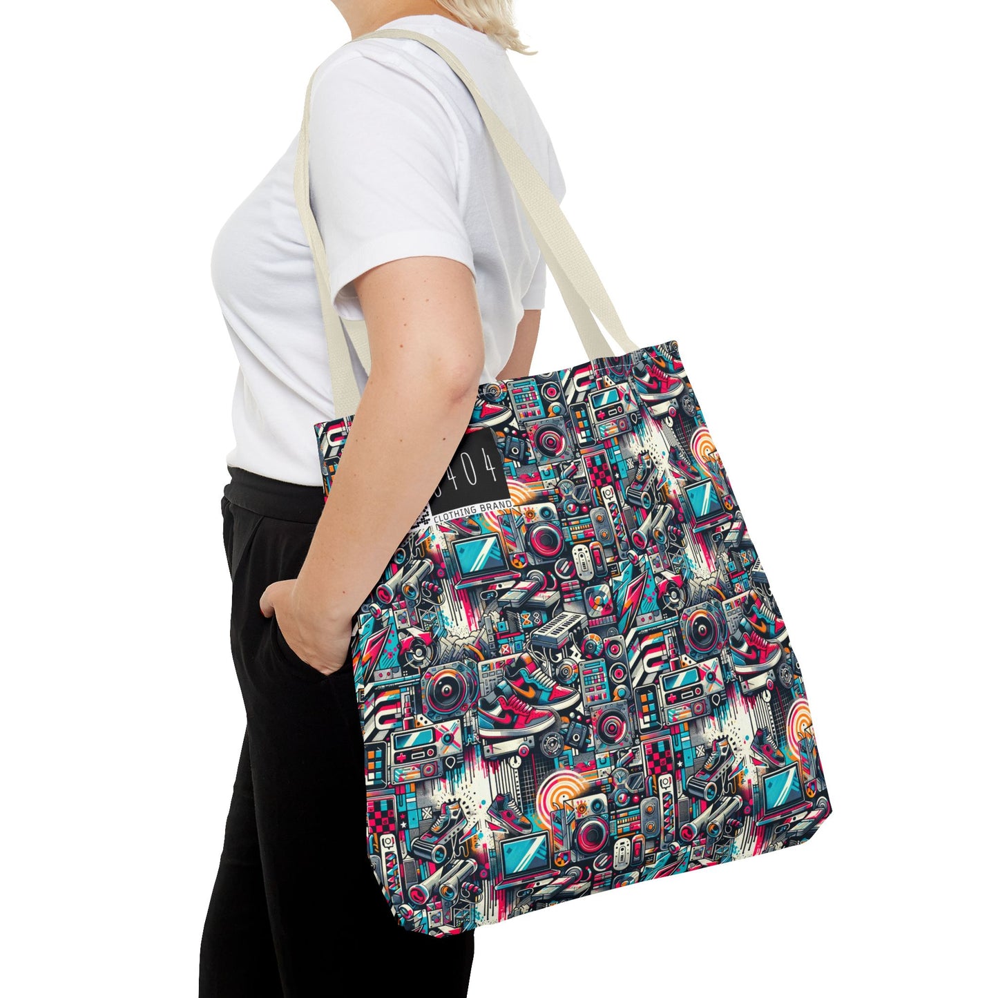 Urban Graffiti Fusion Eclectic Street Art Meets Modern Tech Culture Tote Bag - 8404 Design-50