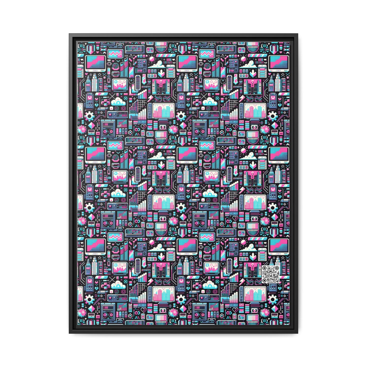 Digital Rebellion Youthful Streetwear with a Rebellious Digital Twist Matte Canvas, Framed (multi-color) - 8404 Design-71 A