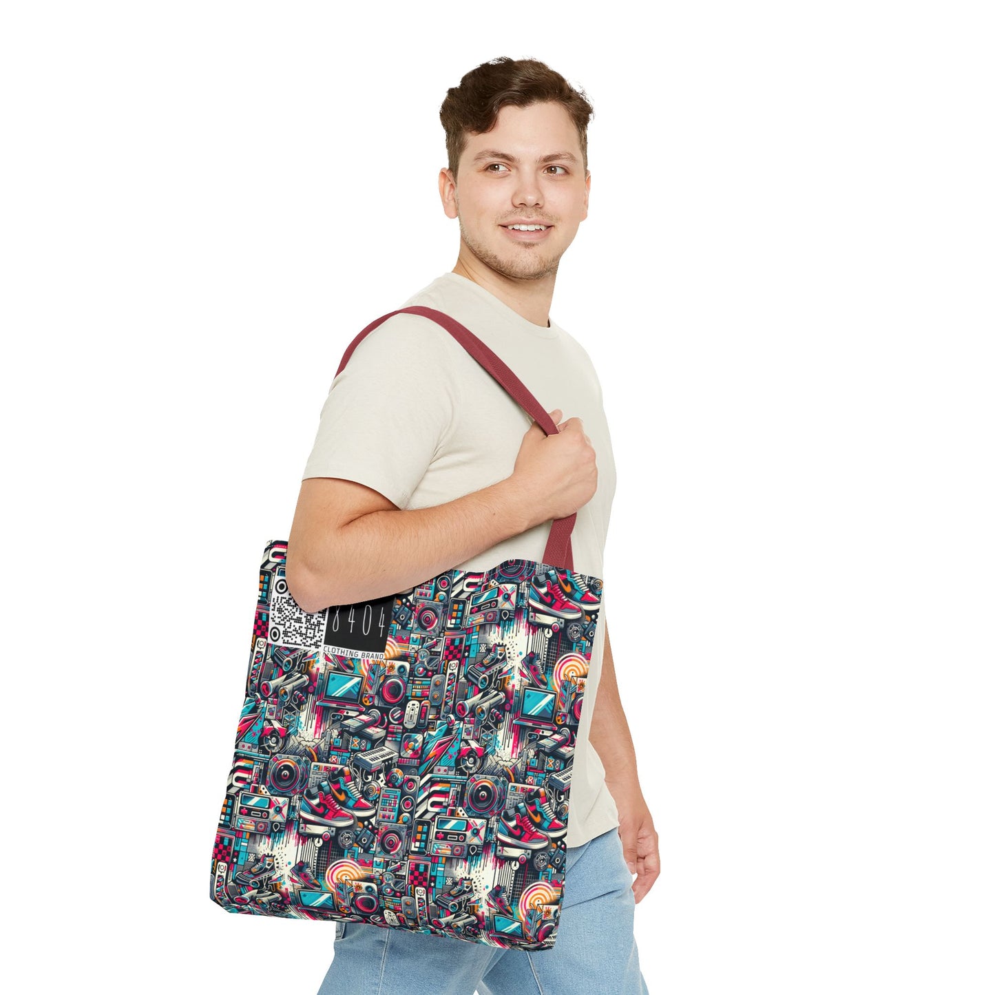 Urban Graffiti Fusion Eclectic Street Art Meets Modern Tech Culture Tote Bag - 8404 Design-50