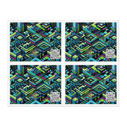 Tech Neon Fusion Tech-Forward Streetwear Sticker Sheets - 8404 Design-51