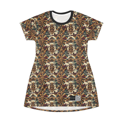 Digital Renaissance Modern Baroque Fusion T-Shirt Dress - 8404 Design-63