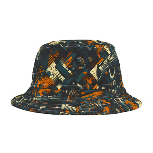 Digital Punk Futuristic Grunge Bucket Hat - 8404 Design-47