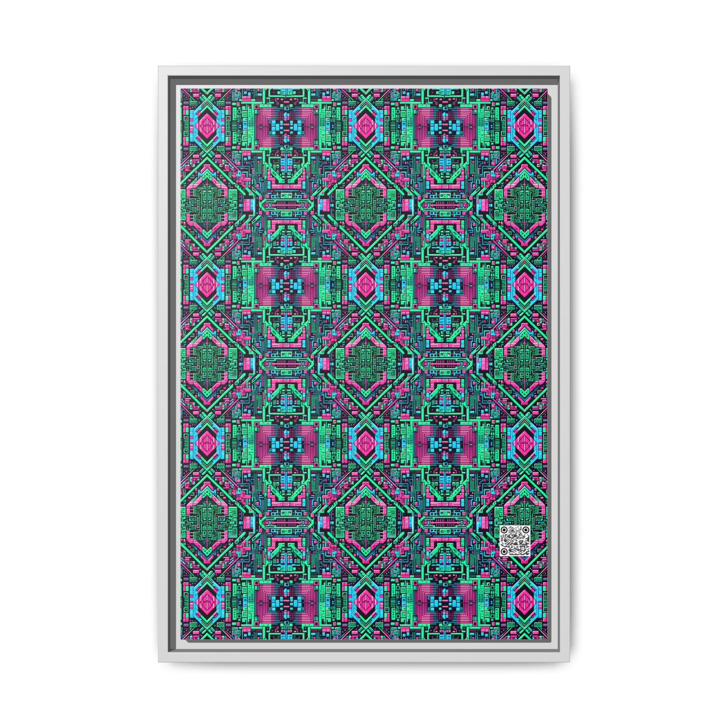 Digital Glitch Vibes Tech-Inspired Streetwear Matte Canvas, Framed (multi-Color) - 8404 Design-71 B
