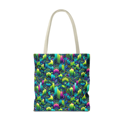 Tech-Infused Neon Tech-Forward Streetwear Tote Bag - 8404 Design-65