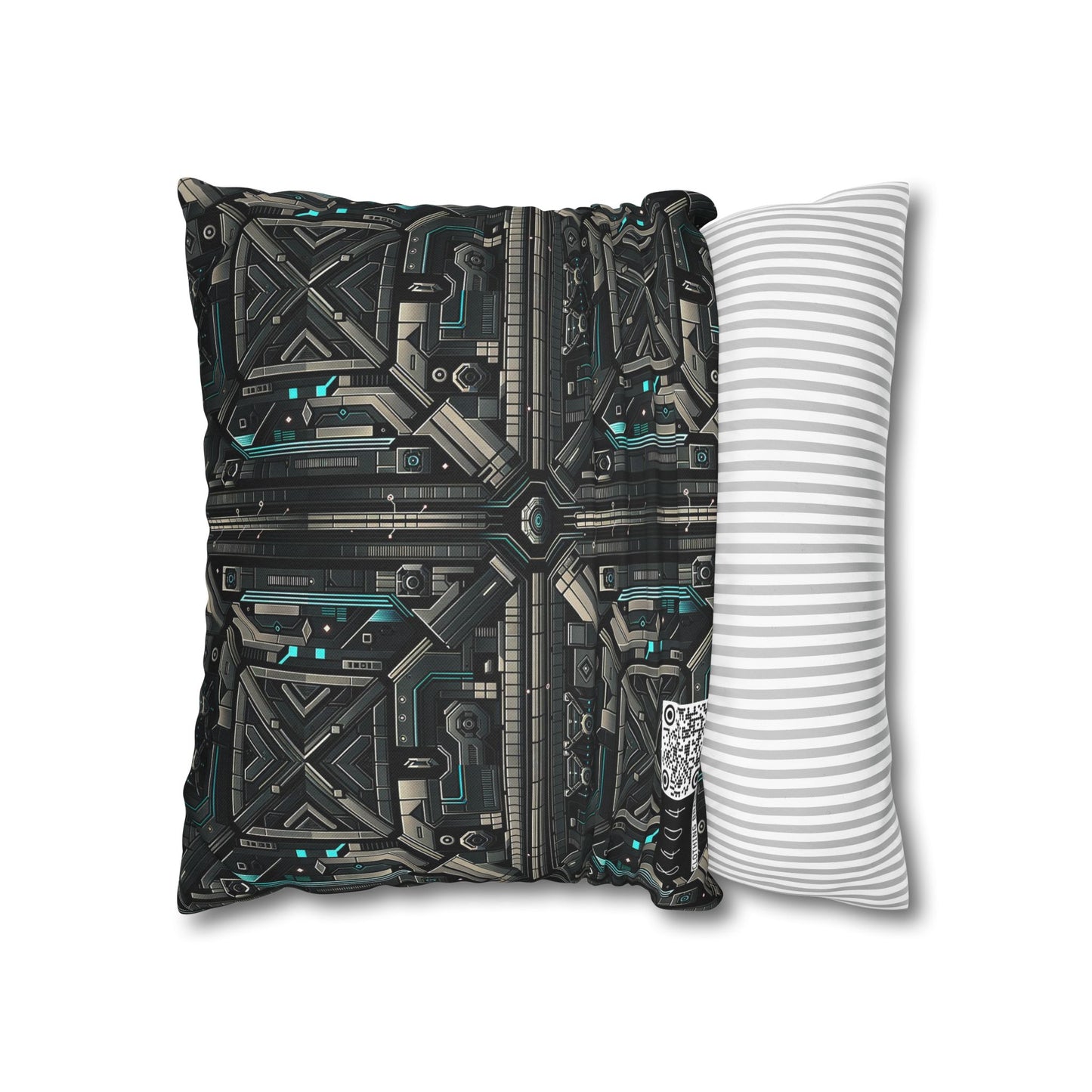Tech Noir Futuristic Tech Aesthetic with a Dark Twist Spun Polyester Square Pillowcase - 8404 Design-59