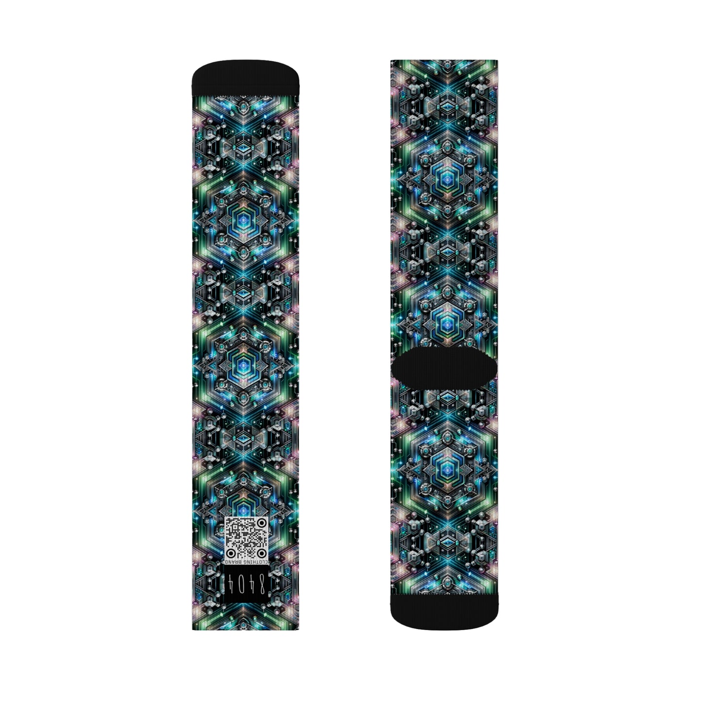 Tech-Infused Futurism Futuristic Tech Sublimation Socks - 8404 Design-63