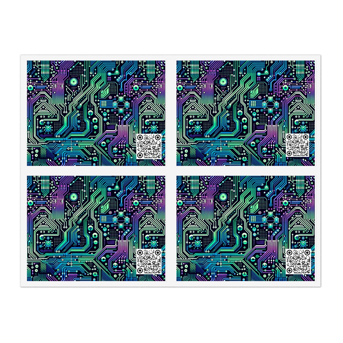 Tech-Infused Neon Tech-Forward Streetwear Sticker Sheets - 8404 Design-66