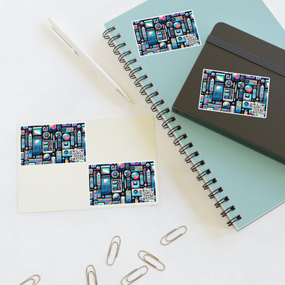 Digital Pop Art Fusion Youthful and Tech-Inspired Sticker Sheets - 8404 Design-73