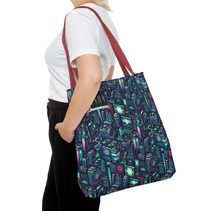 Digital Rebellion Tech-Inspired Streetwear Tote Bag - 8404 Design-58