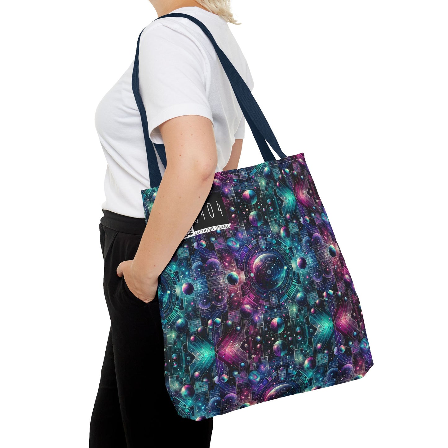 Galactic Hues Tech-Forward Cosmic Fusion Tote Bag - 8404 Design-59