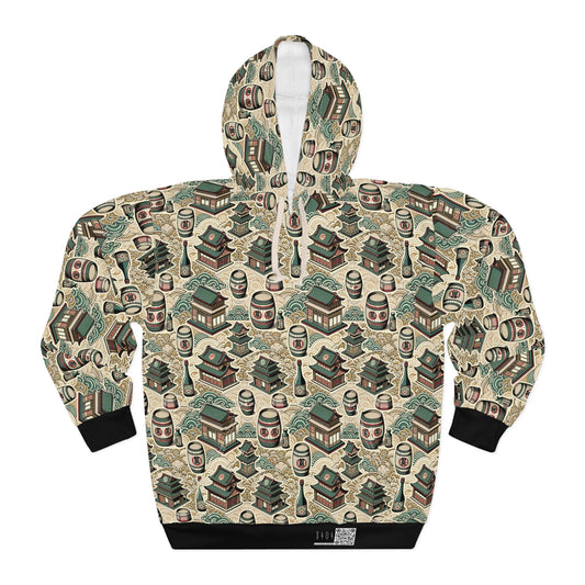 Cultural Artisanal Fusion Contemporary Cultural Elegance Pullover Hoodie - 8404 Design-68