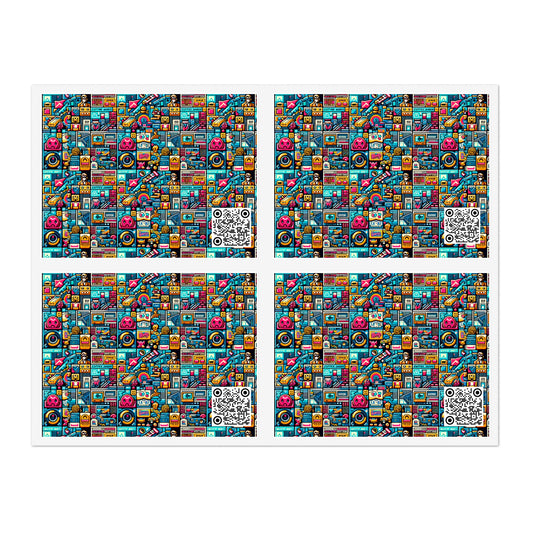 Digital Pop Culture Mashup Maximalist Pop Sticker Sheet - 8404 Design-47