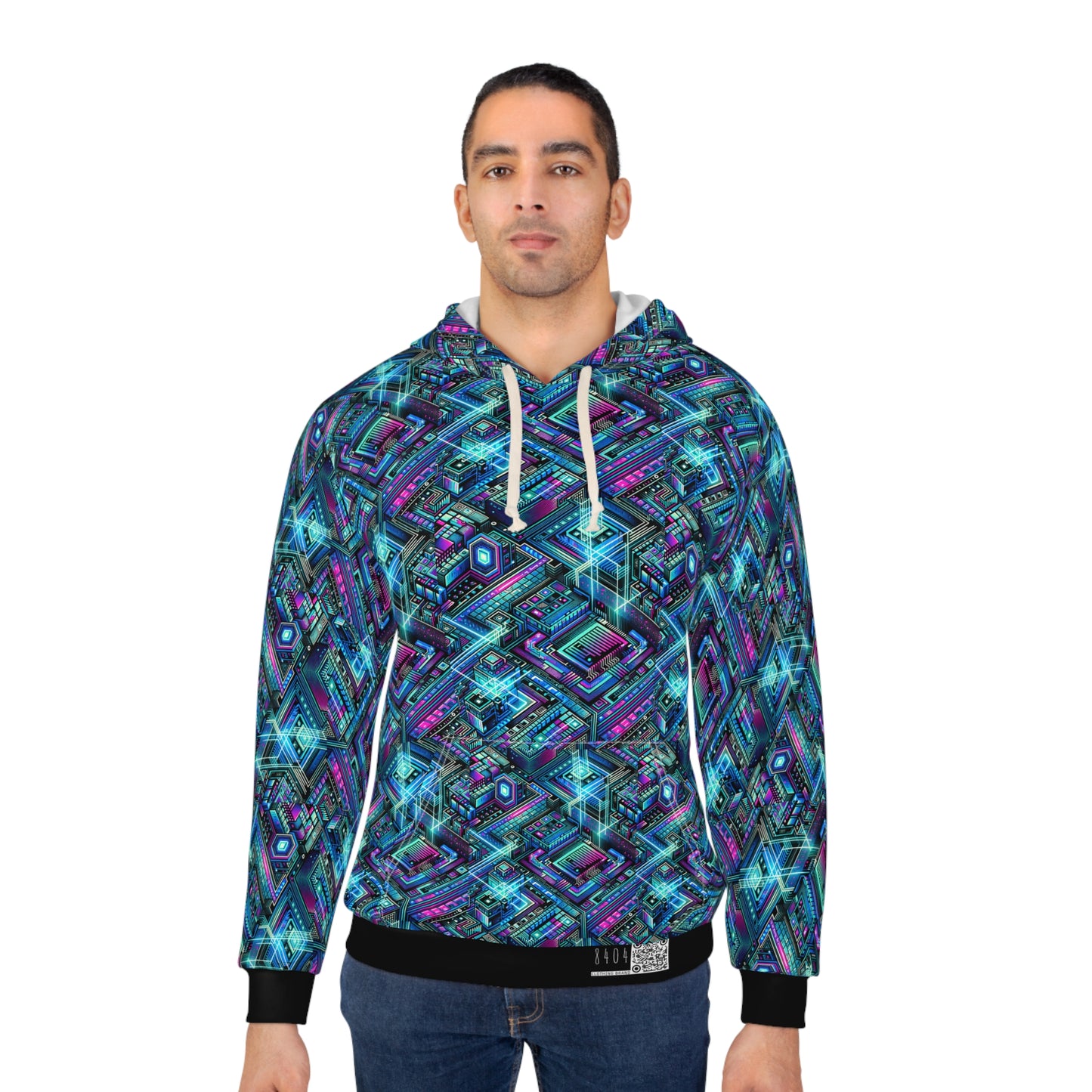 Digital Dreamland Futuristic Tech Aesthetic Pullover Hoodie - 8404 Design-42