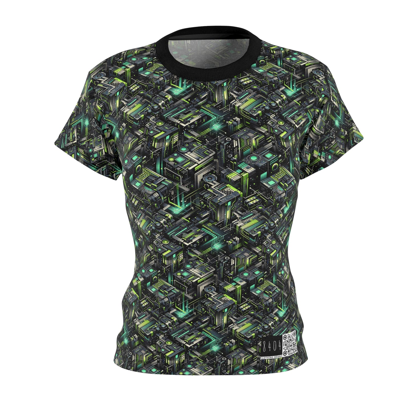 Tech-Infused Graphics Tech-Forward Streetwear Women's Cut & Sew Tee - 8404 Design-47