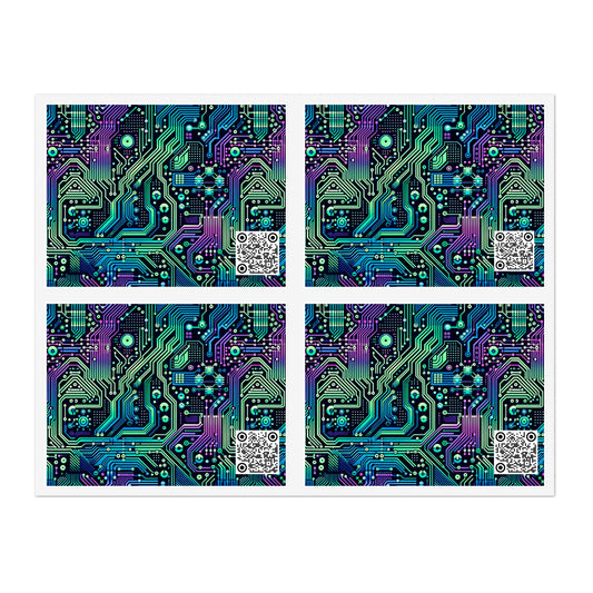 Tech-Infused Neon Tech-Forward Streetwear Sticker Sheets - 8404 Design-66