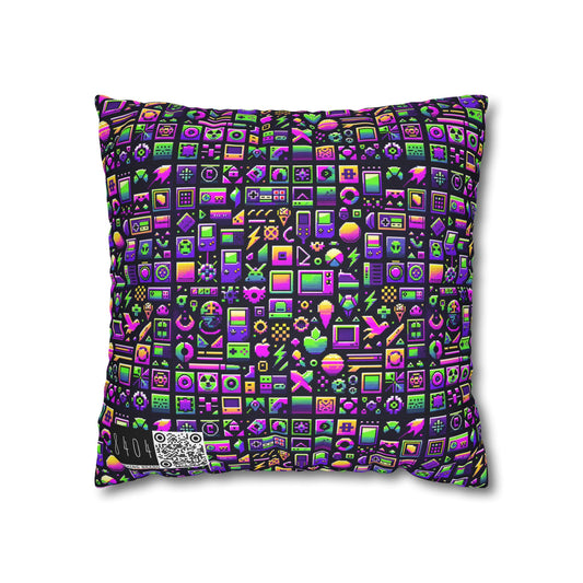 Digital Nostalgia Remix Modern Vintage Fusion Spun Polyester Square Pillowcase - 8404 Design-49