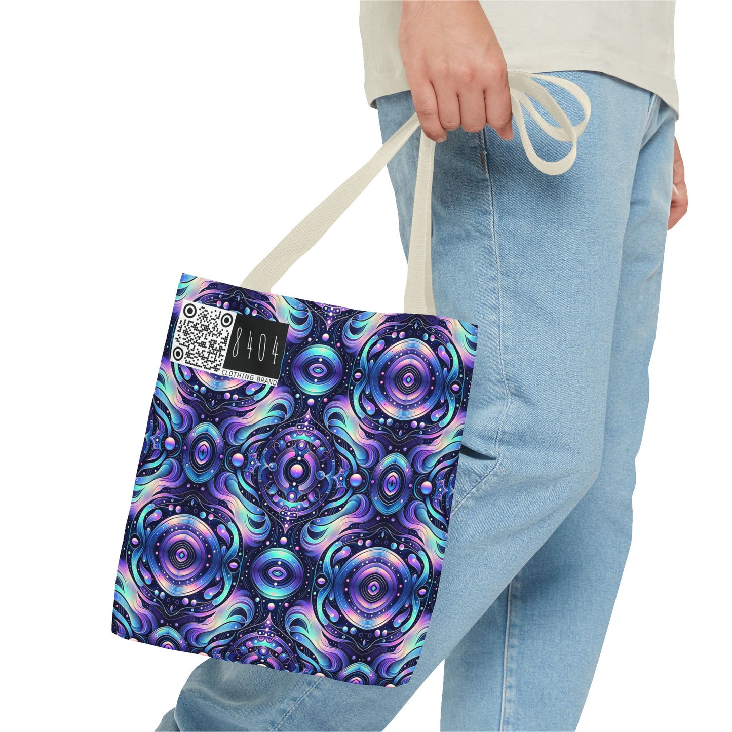 Iridescent Tech Fusion Tech-Forward Streetwear Tote Bag - 8404 Design-62