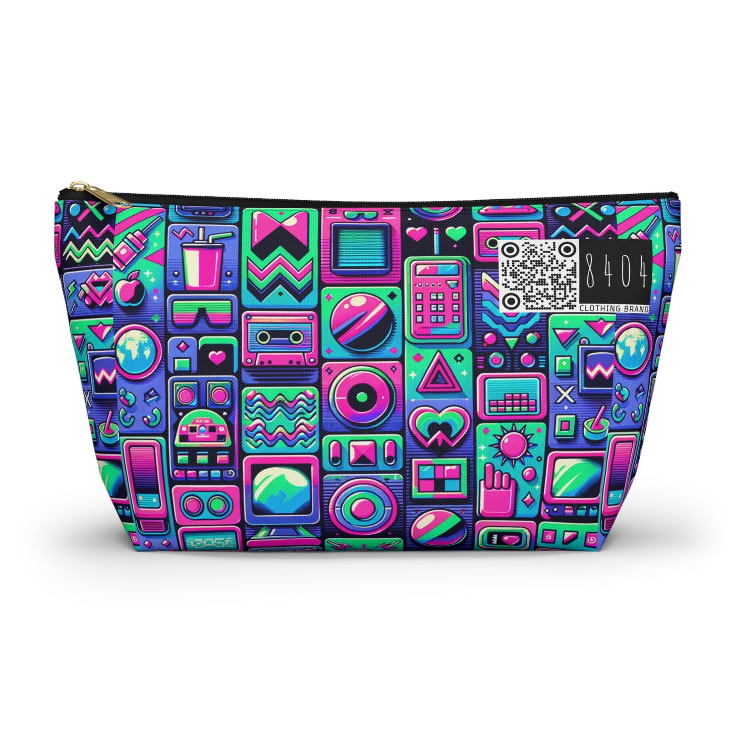 Neon Retro Revival Retro Futurism Accessory Pouch W T-bottom - 8404 Design-60