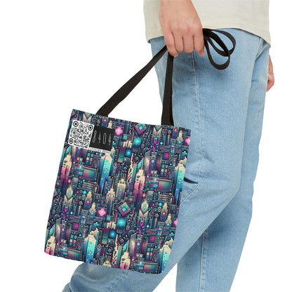Digital Renaissance Tech-Forward Maximalism Tote Bag - 8404 Design-56