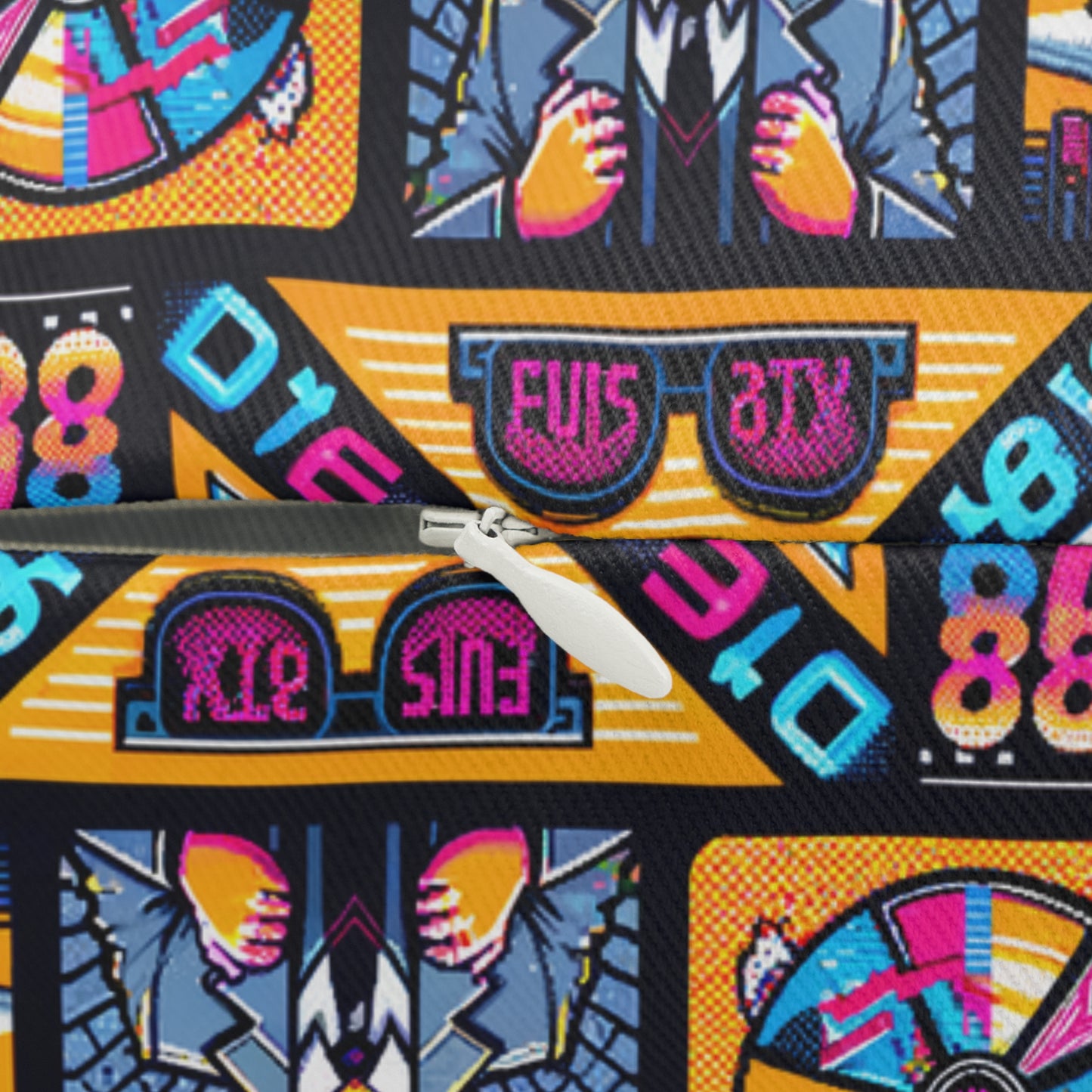 Digital Pop Culture Mashup Maximalist Pop Spun Polyester Lumbar Pillow - 8404 Design-52 B