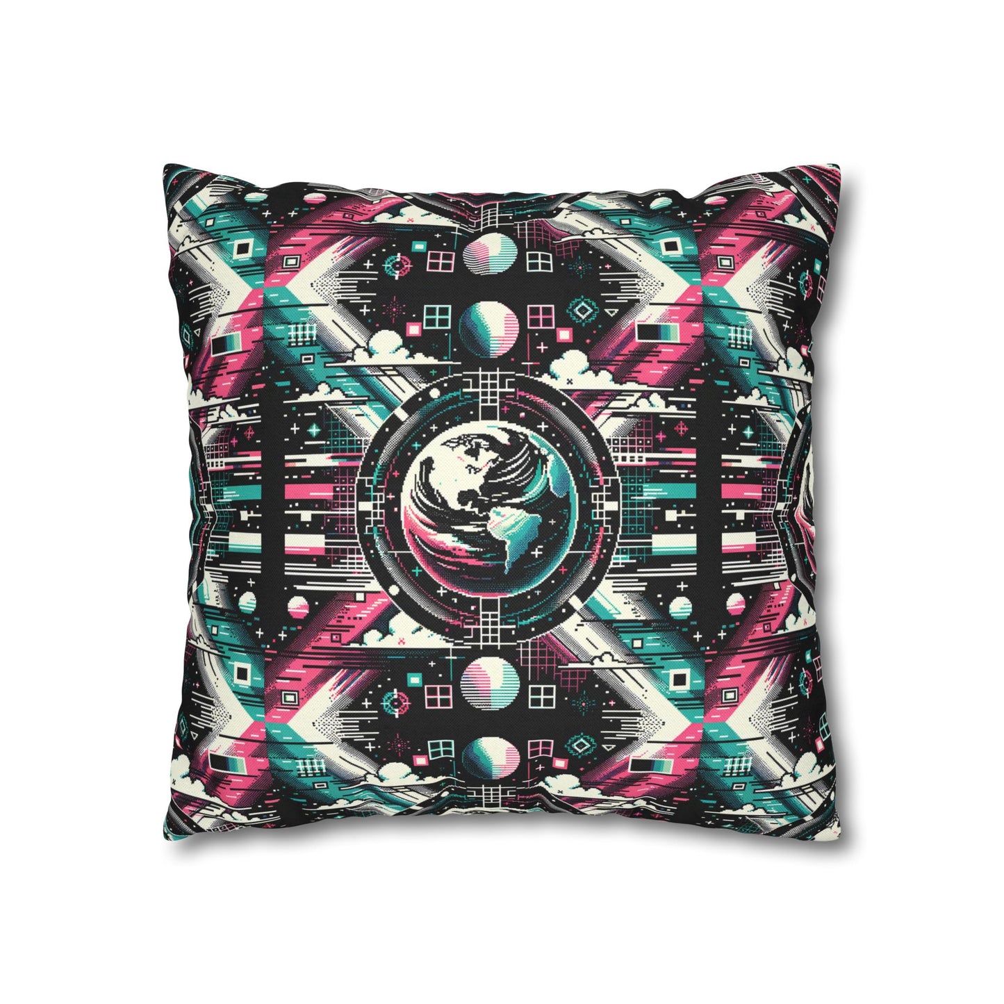 Digital Artistry Digital-native Streetwear Spun Polyester Square Pillowcase - 8404 Design-62