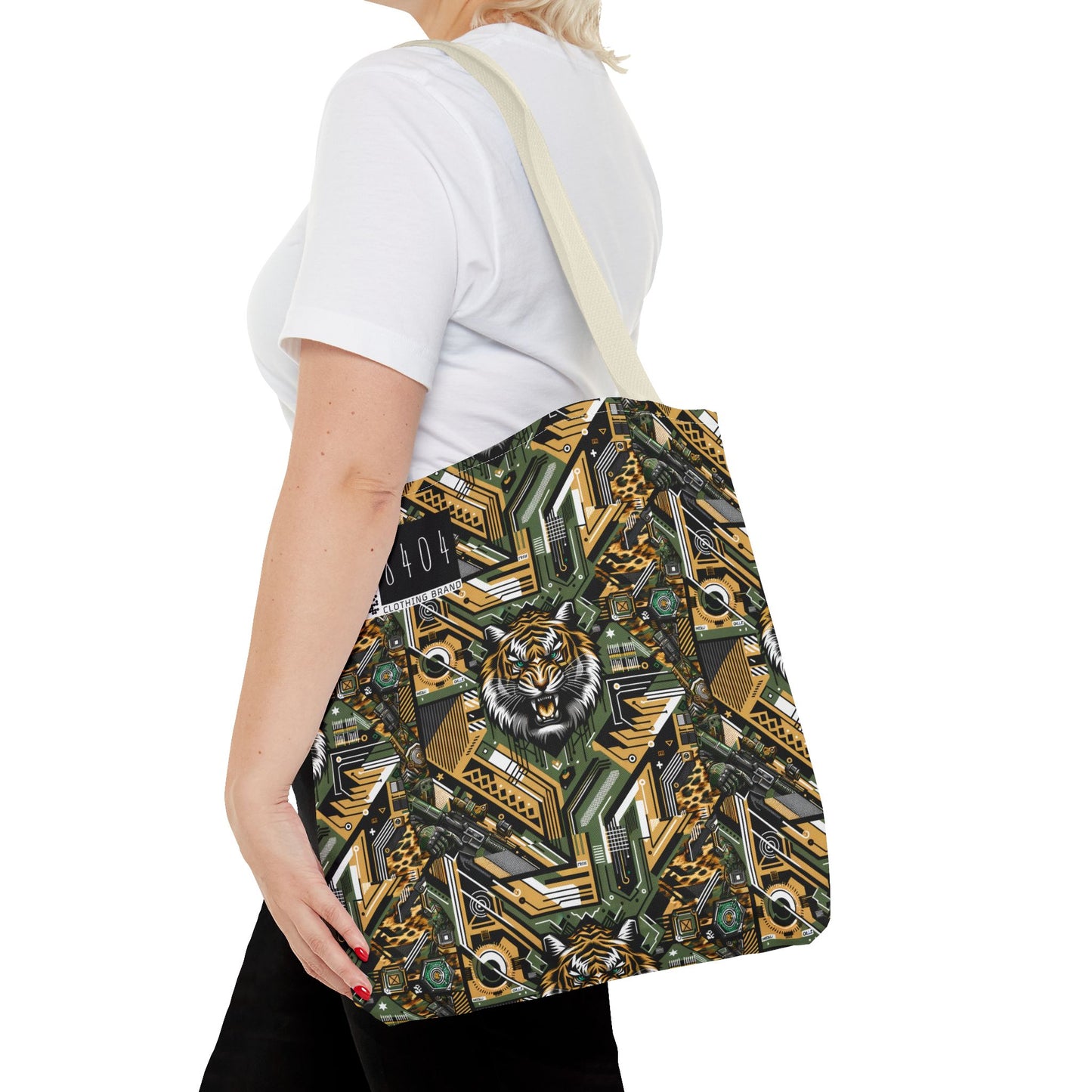 Neo-Camo Fusion Tech-Forward Streetwear Tote Bag - 8404 Design-58